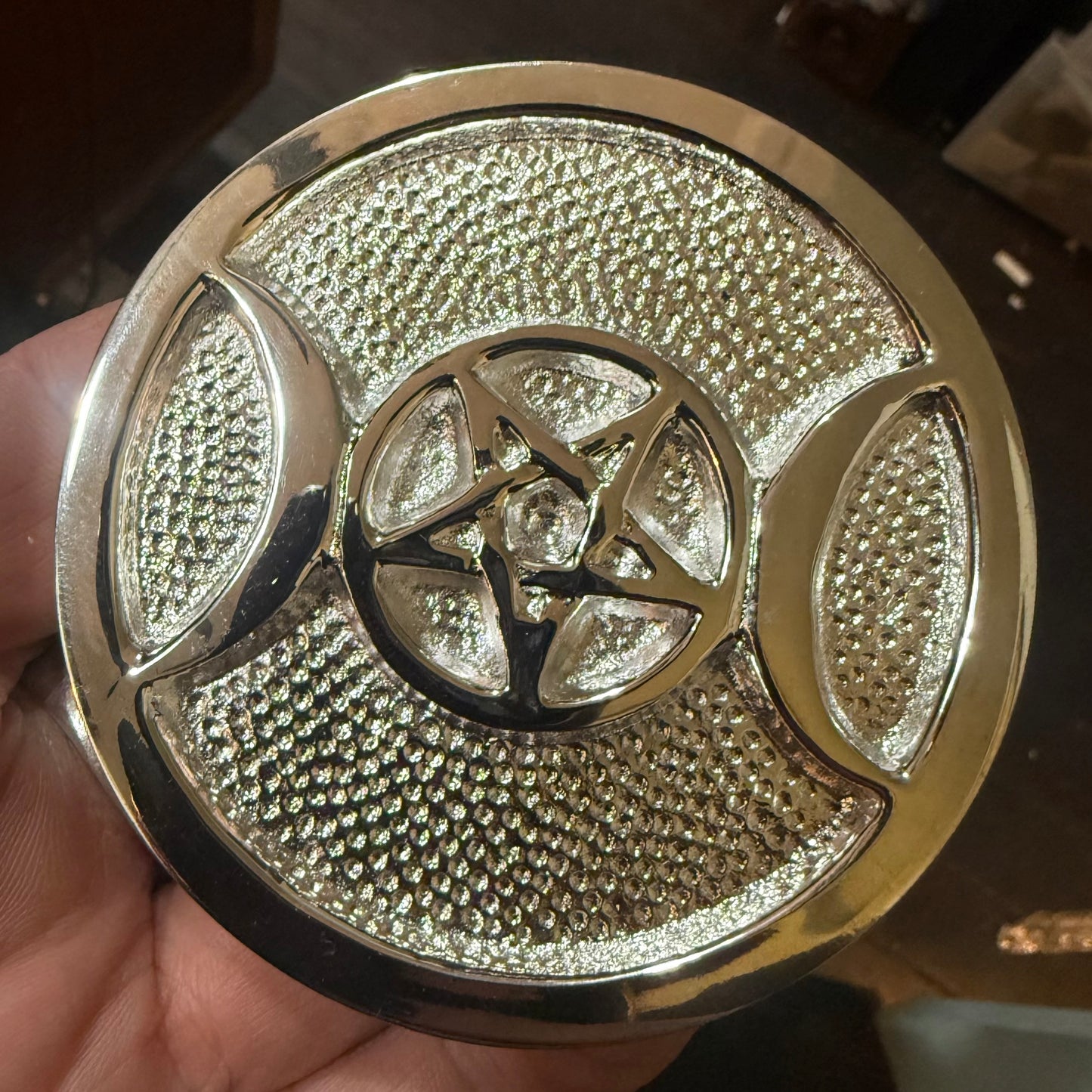 Triple Moon Chromed Altar Tile