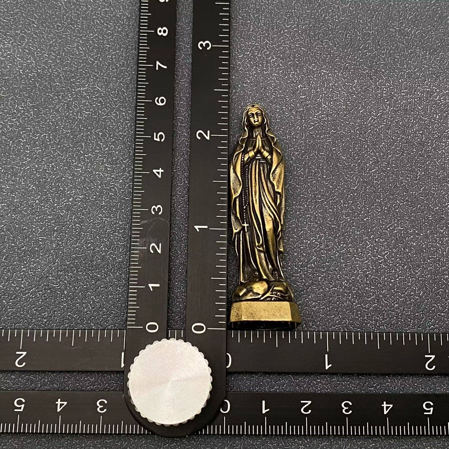 Small Brass Virgin Mary Statue Desktop Decoration
