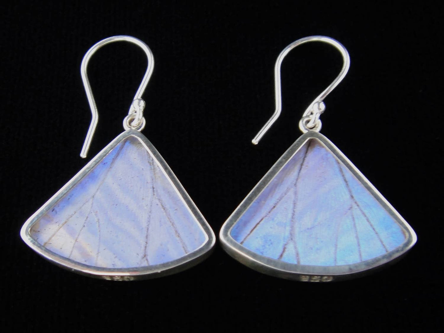 Shimmerwings "Pearl Blue" Butterfly Fan Earring
