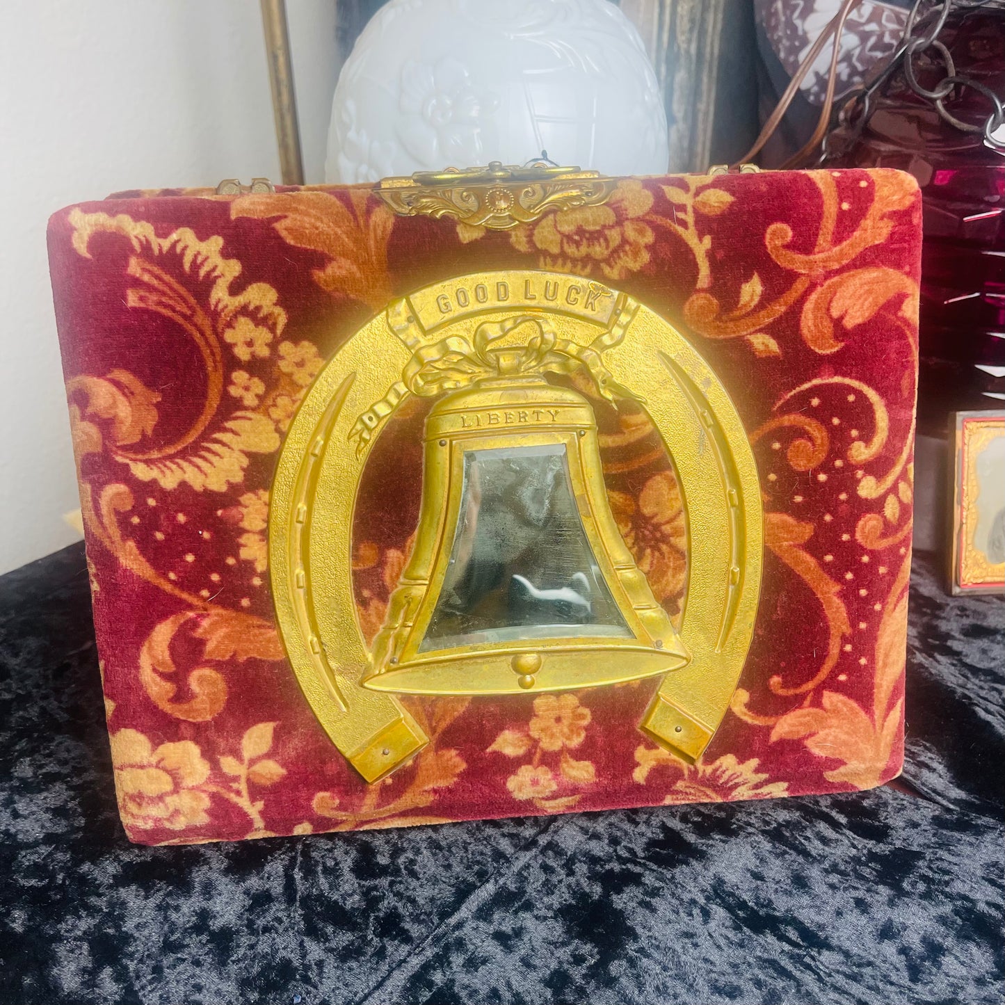 Victorian Good Luck Horseshoe Mirrored Photo Album