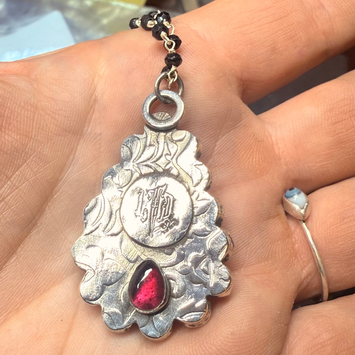 Sterling Gothic Victorian Lover’s Eye Necklace Millicent