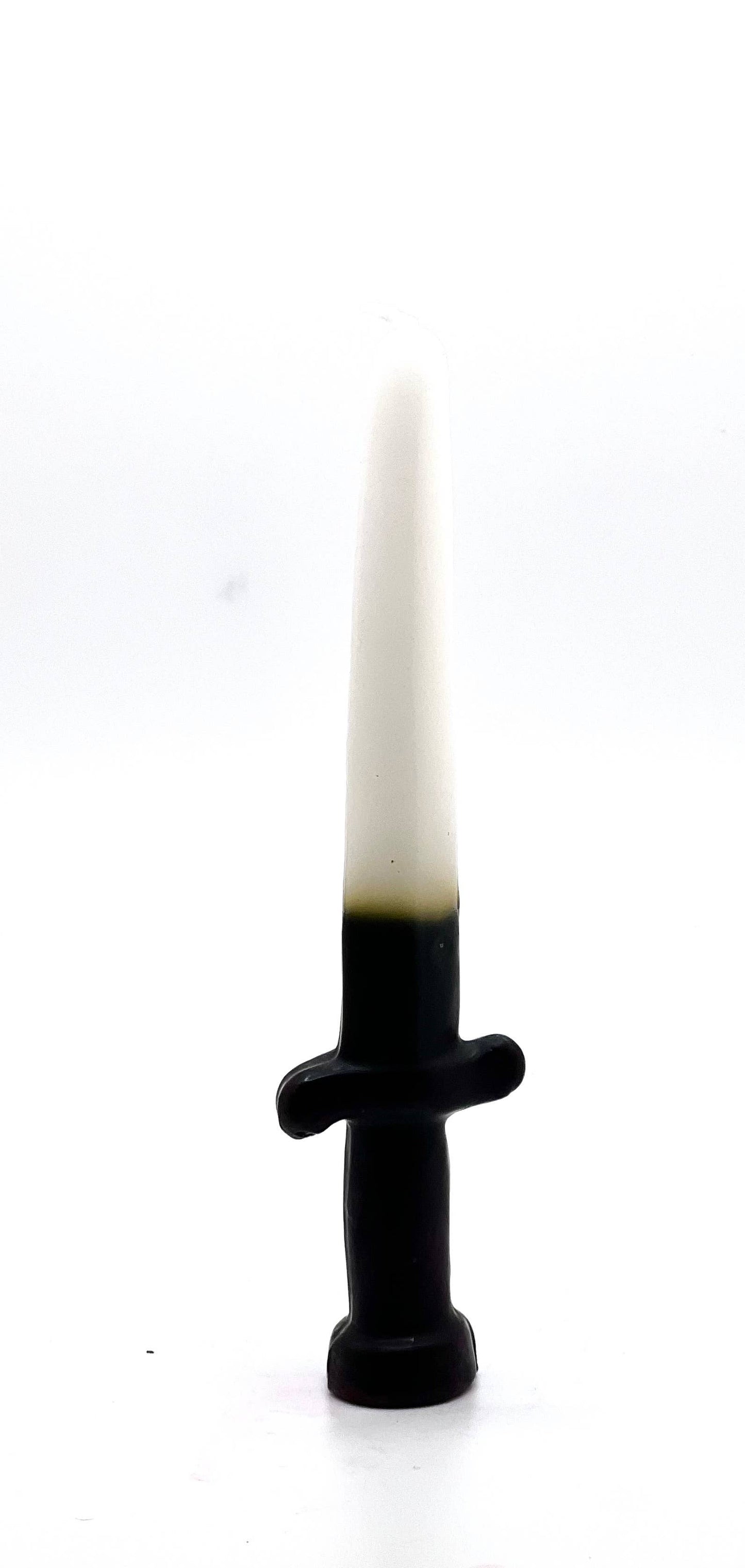 Sword Candle White and Black Reversible 7"