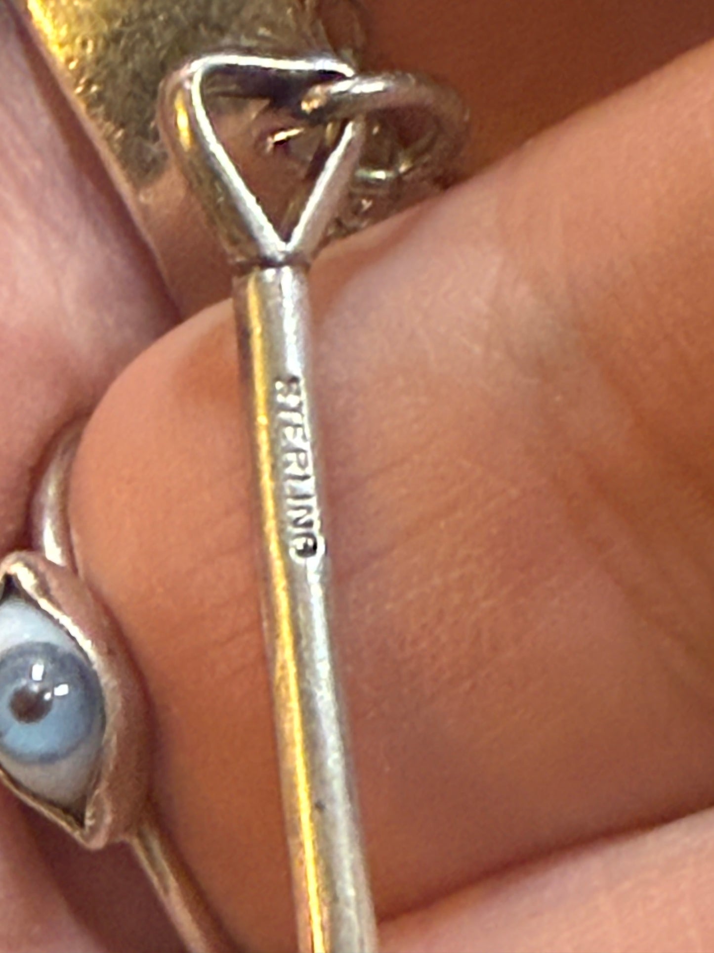 Early 1900’s Glass Vial Sterling Mini Shovel Spoon