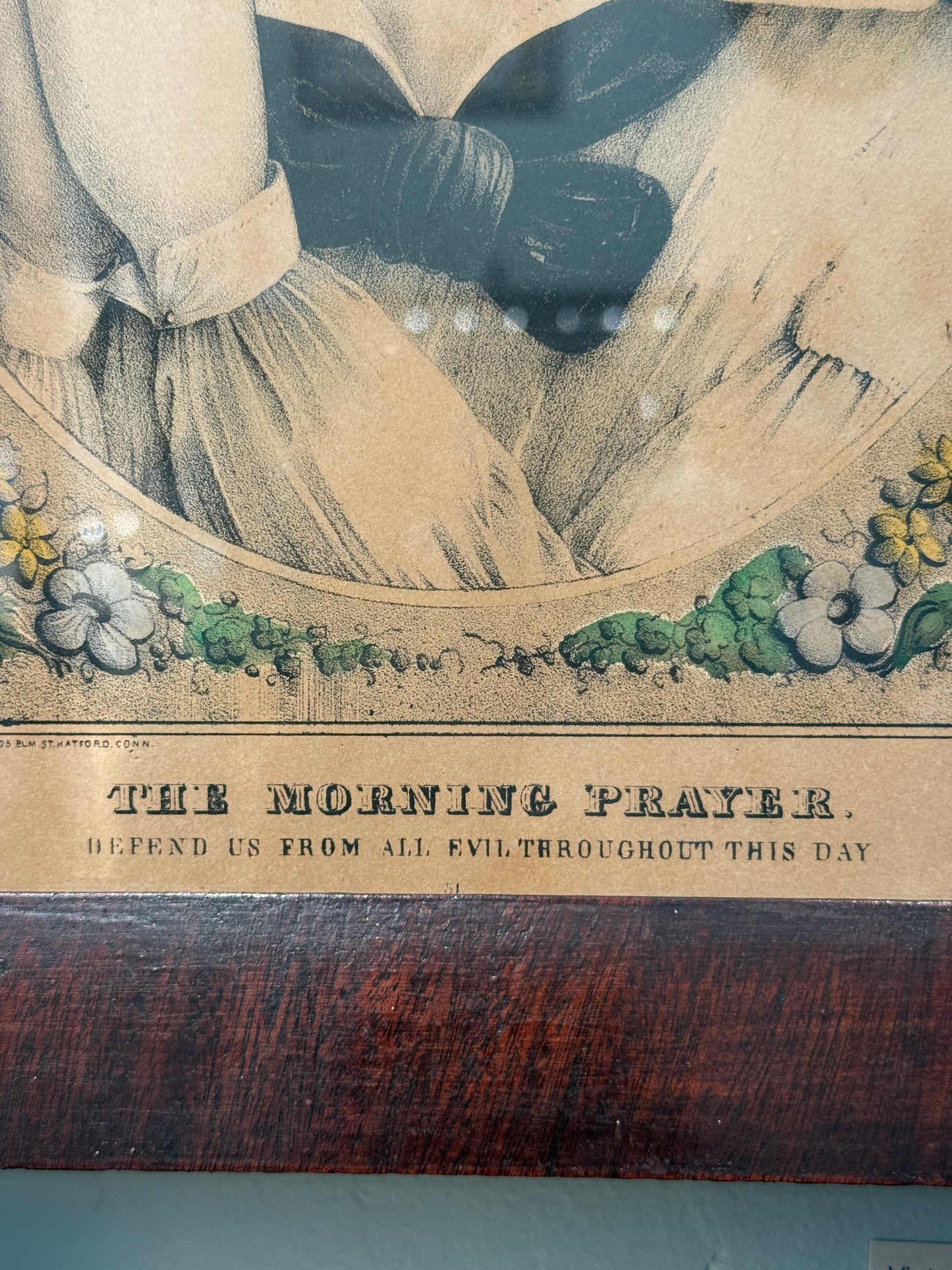 Victorian Framed Morning Prayer Lithograph