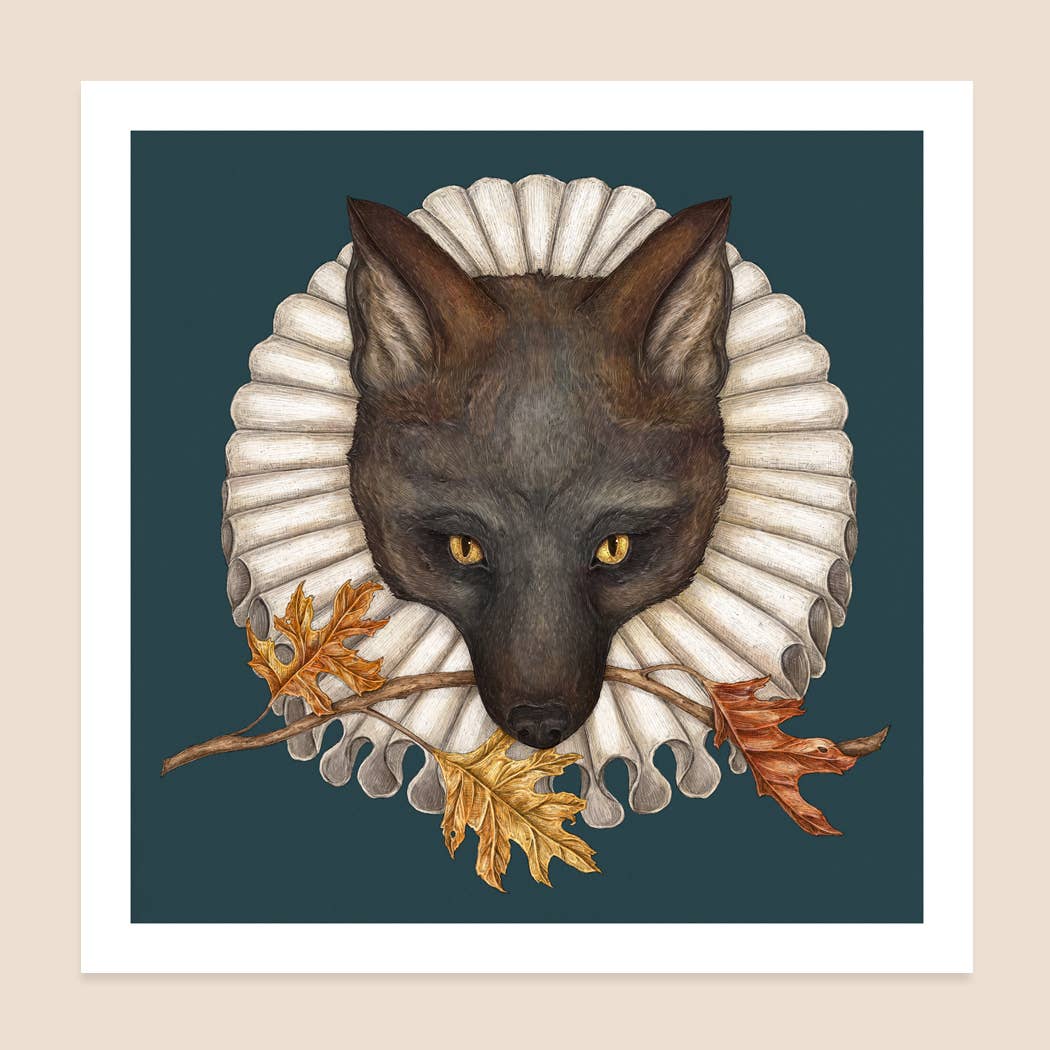 Autumnal Fox Giclee Print Jessica Roux 8" x 8"