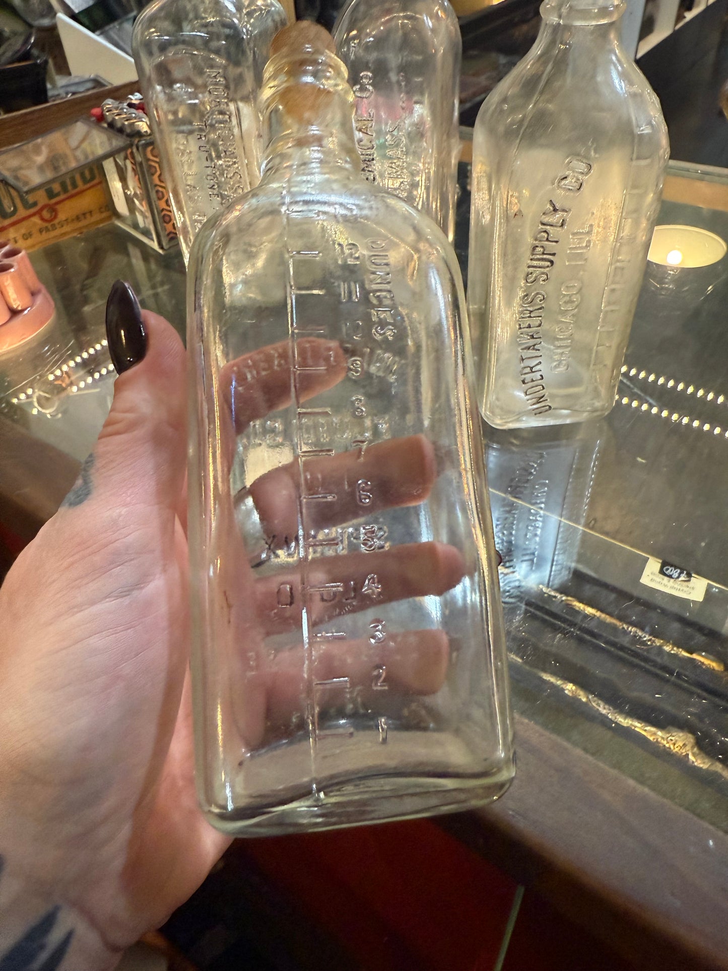 Antique Undertakers Sphinx Enbalming Fluid Bottle