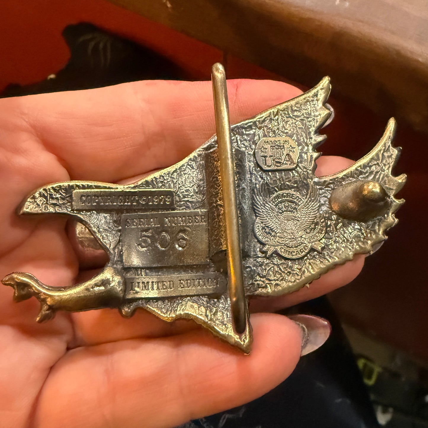 Antique Brass Eagle Belt Buckle
