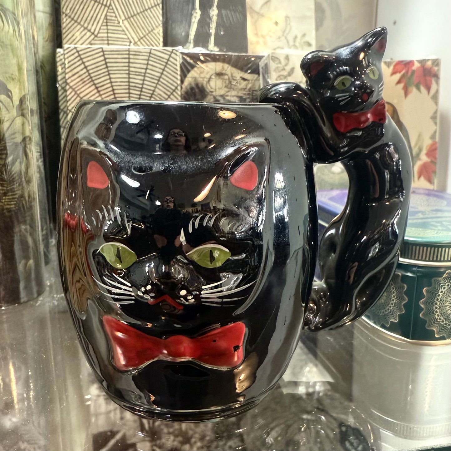 Antique Black Cat Mug Small