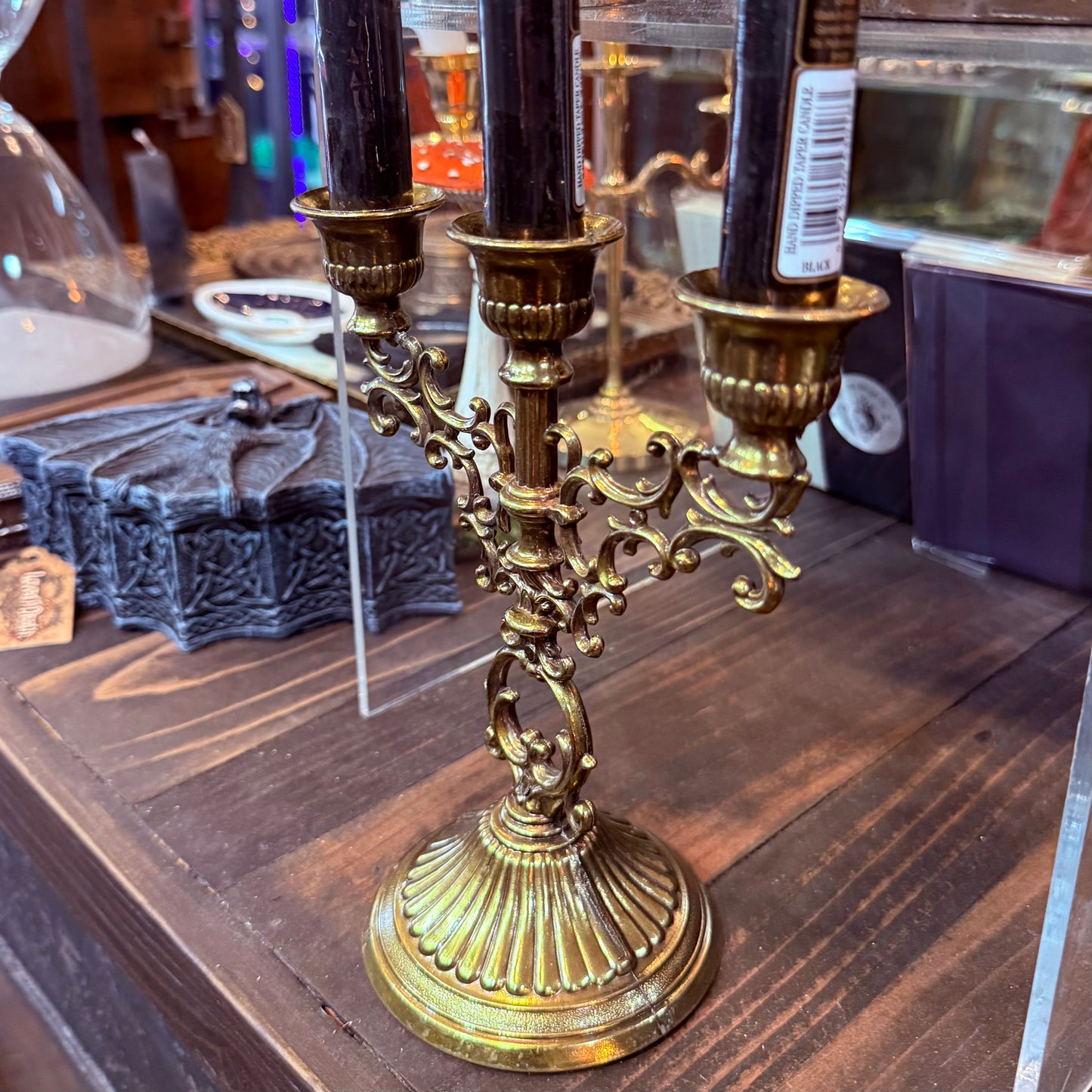 Antique Triple Candelabra 7 1/2"