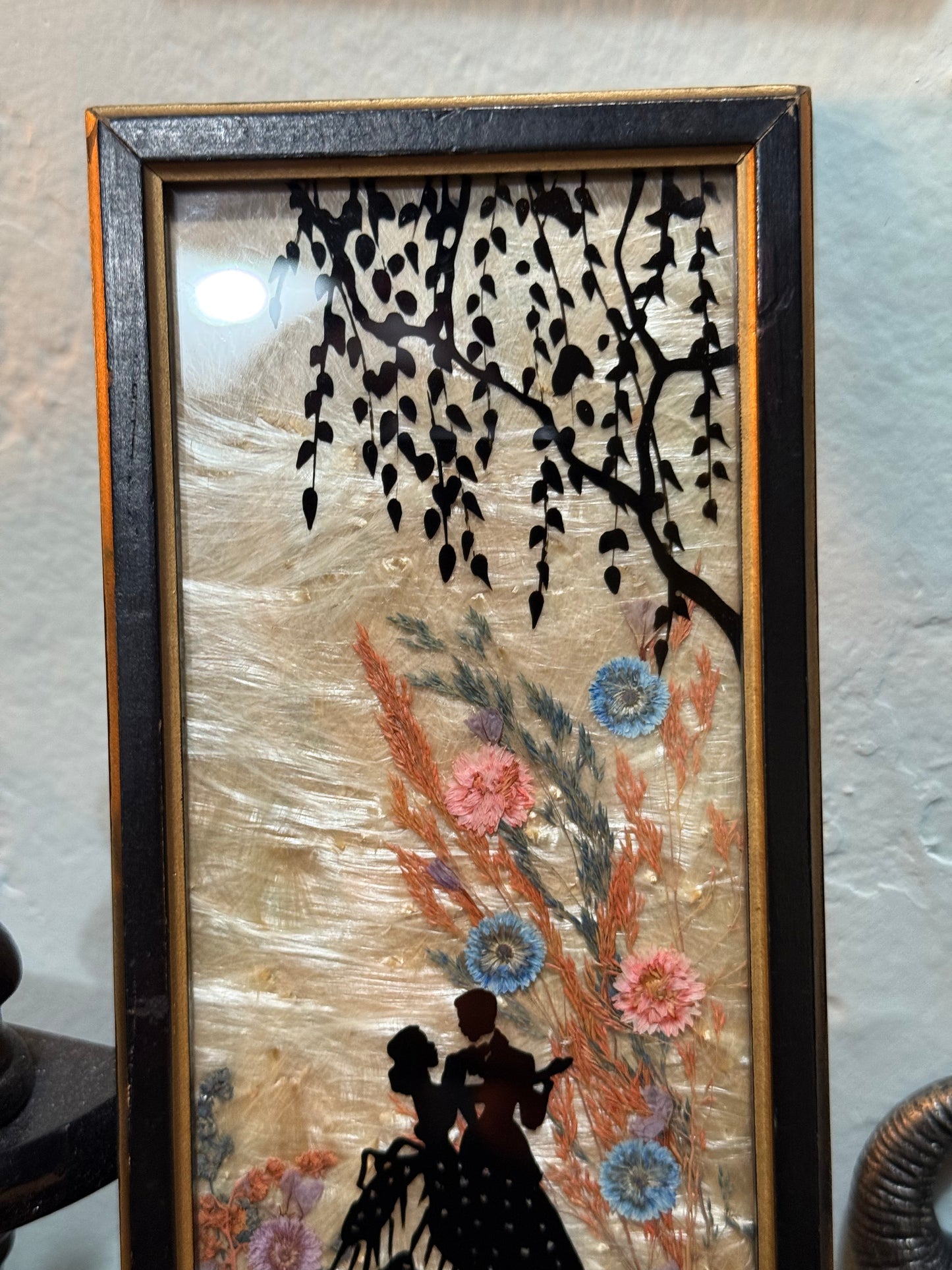 Antique Milkweed Black Framed Couple Dancing
