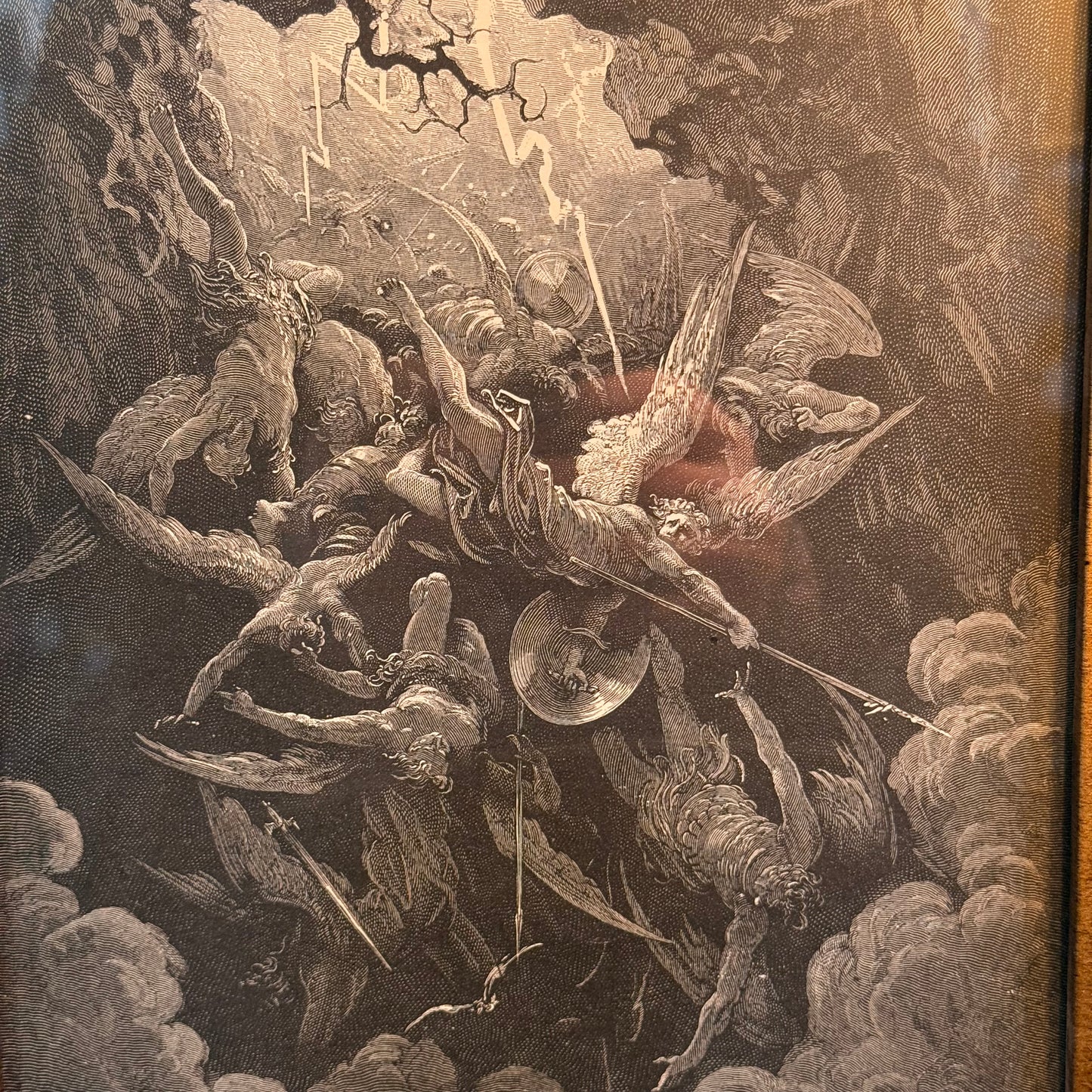 Antique Framed Paradise Lost Gustave Dore Gold Frame