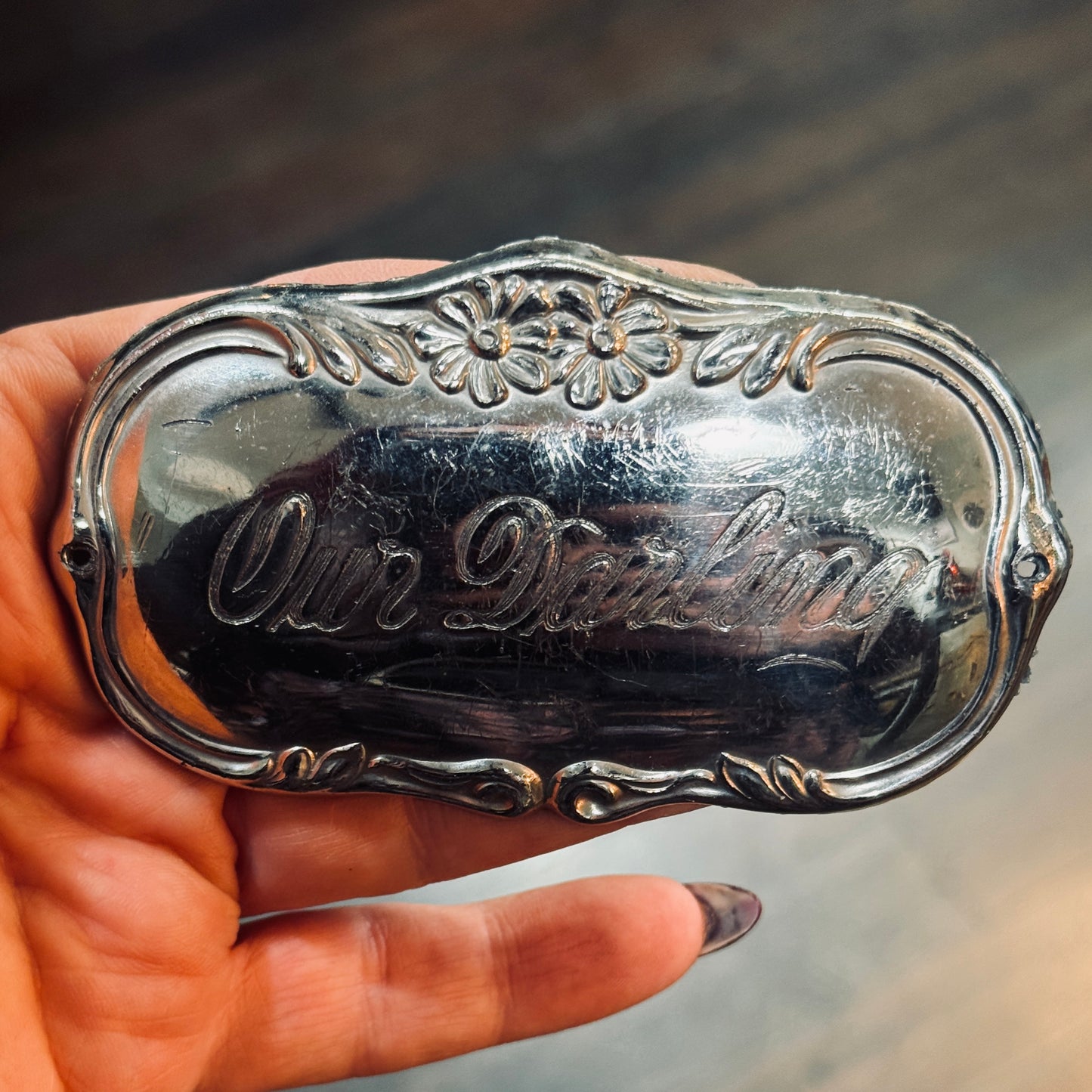 Victorian Our Darling Coffin Plaque