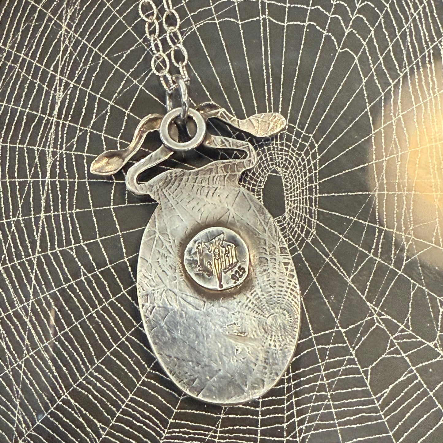 Sterling Snakes Pink Labradorite Necklace