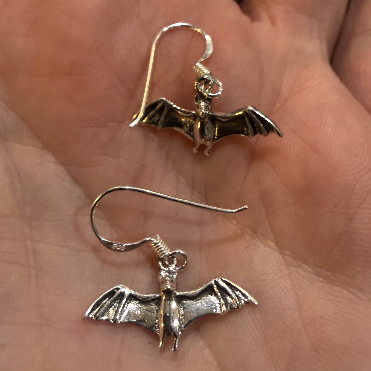 Sterling Silver Bat Dangle Earring