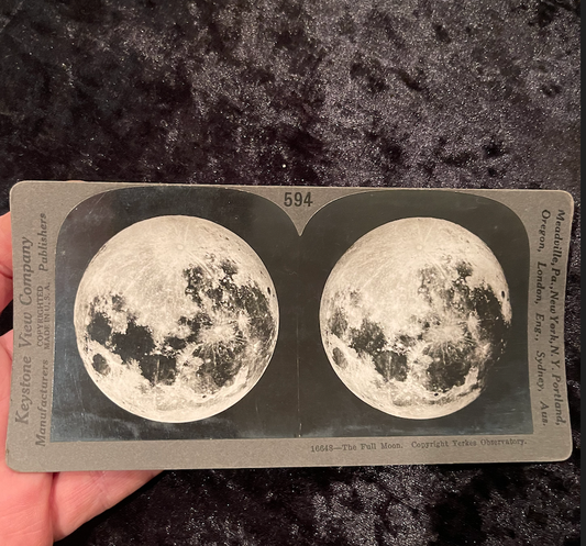 Antique Moon Stereo View Card