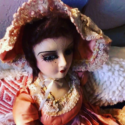 Antique 1940’s Boudoir Bed Doll Composite Doll - Loved To Death