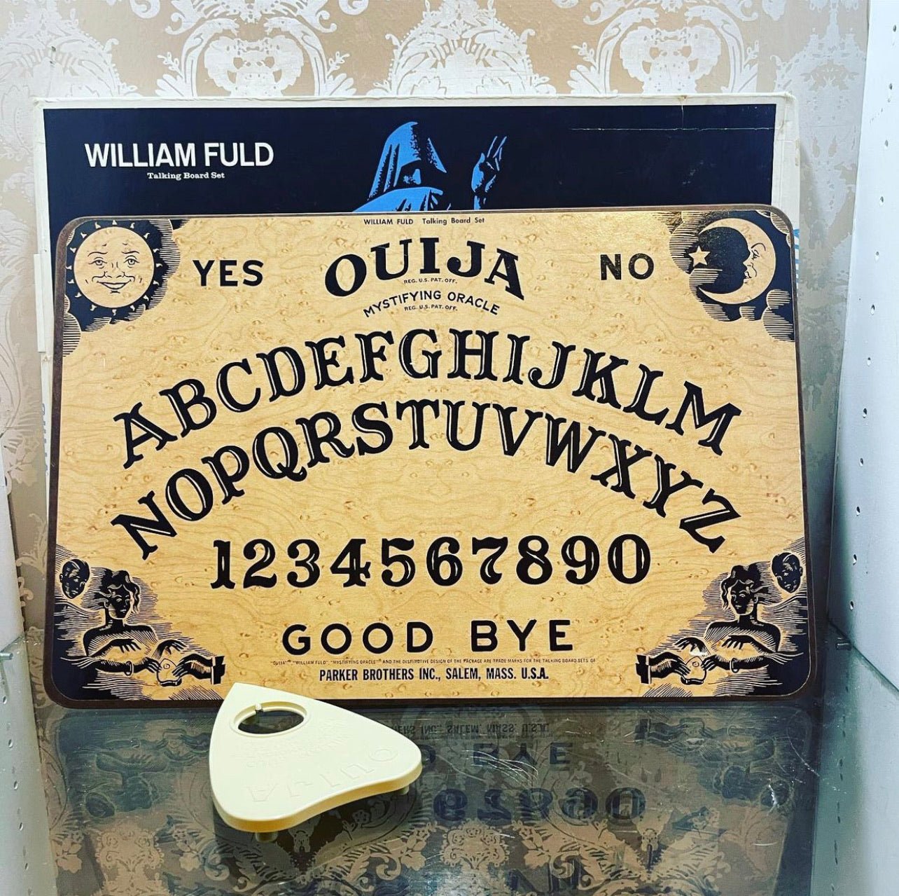 Antique 1960’s Ouija Board & Planchette Blue Ghost Original Box - Loved To Death