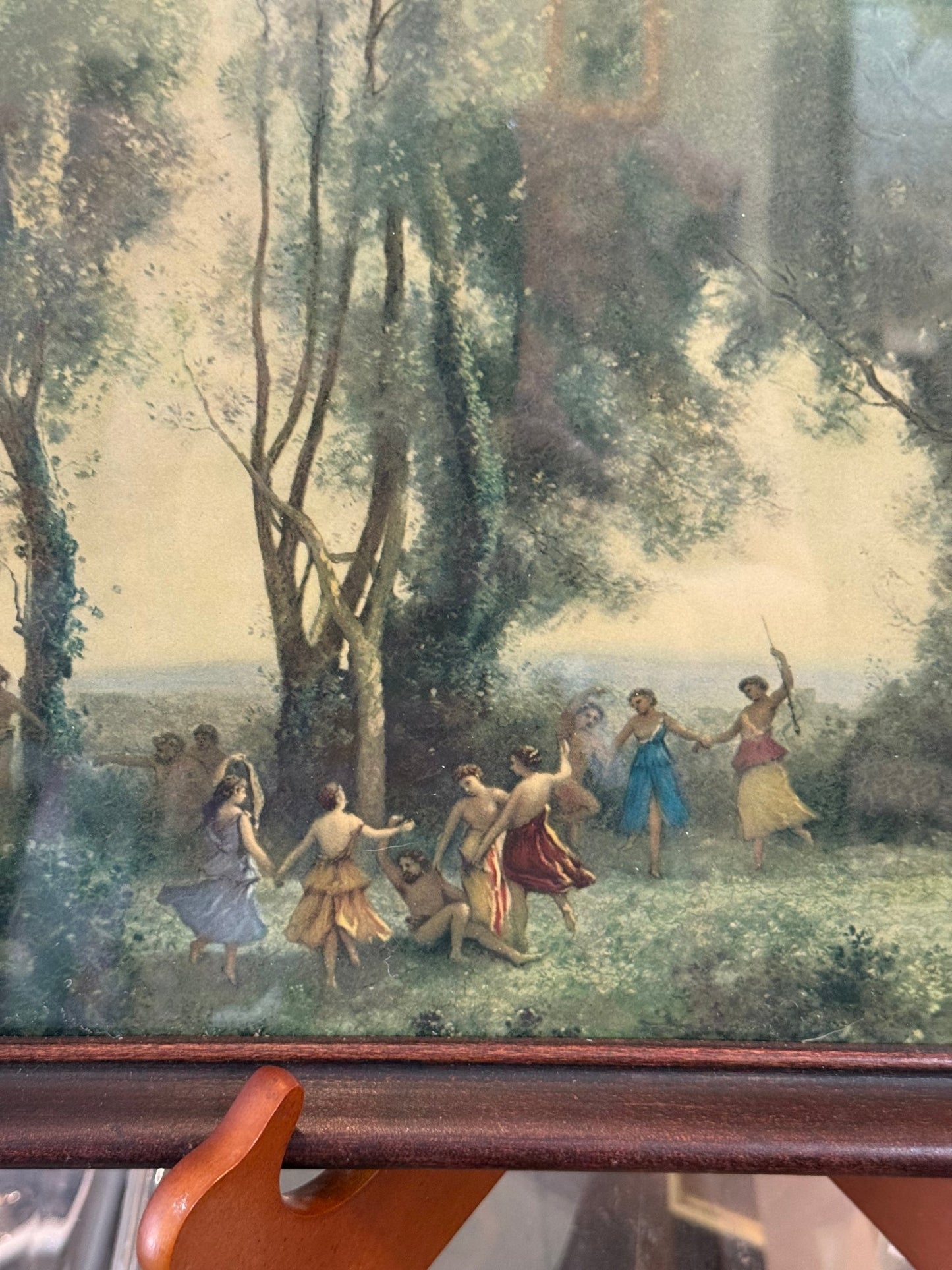 Antique A Morning Dance of the Nymphs Jean Bapiste - Camille Tray Framed Handled - Loved To Death