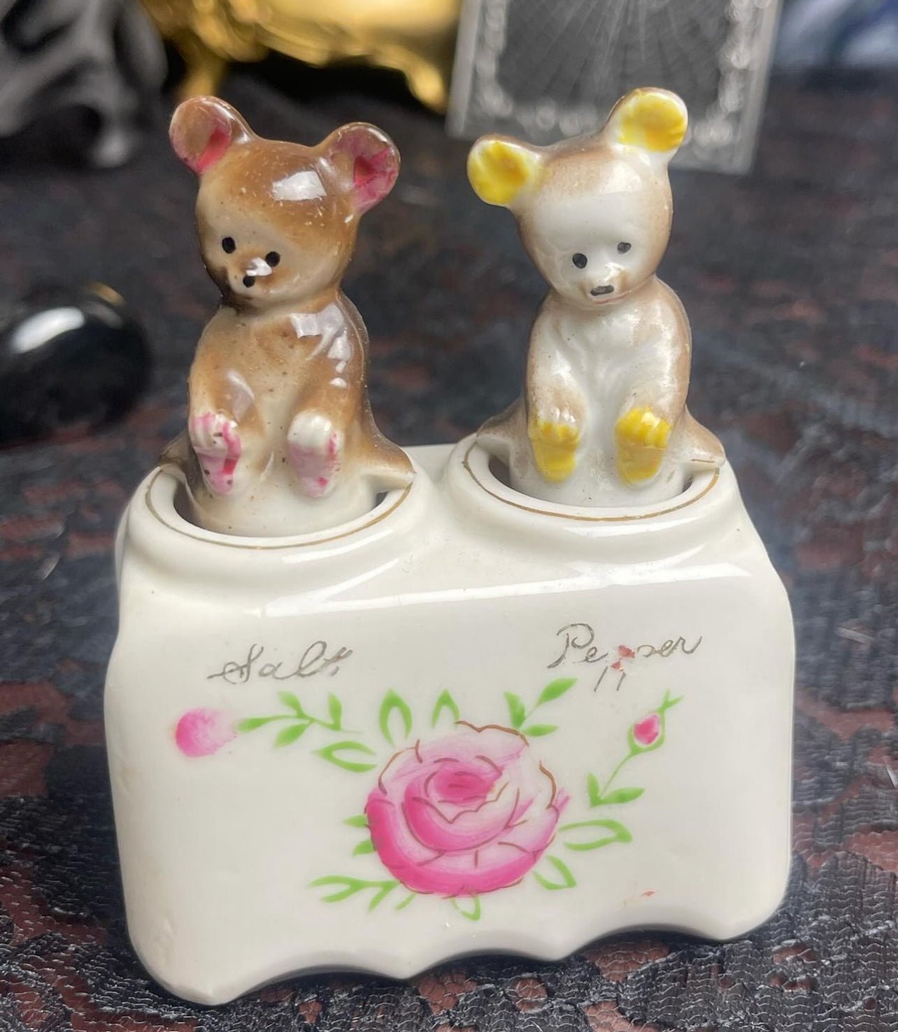 Antique Baby Bear Nodder Salt & Pepper Shakers - Loved To Death