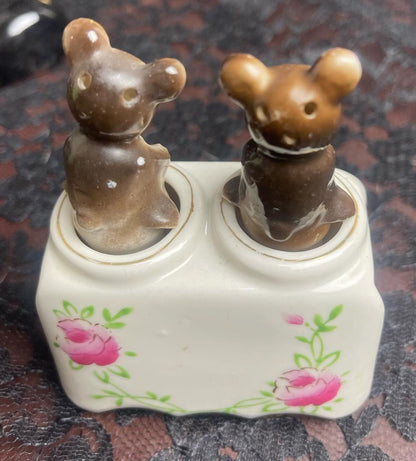 Antique Baby Bear Nodder Salt & Pepper Shakers - Loved To Death