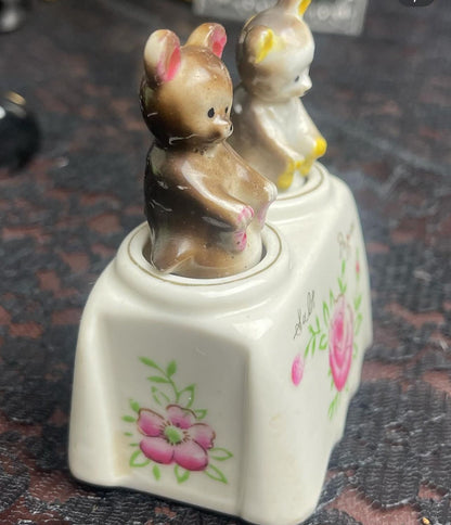 Antique Baby Bear Nodder Salt & Pepper Shakers - Loved To Death