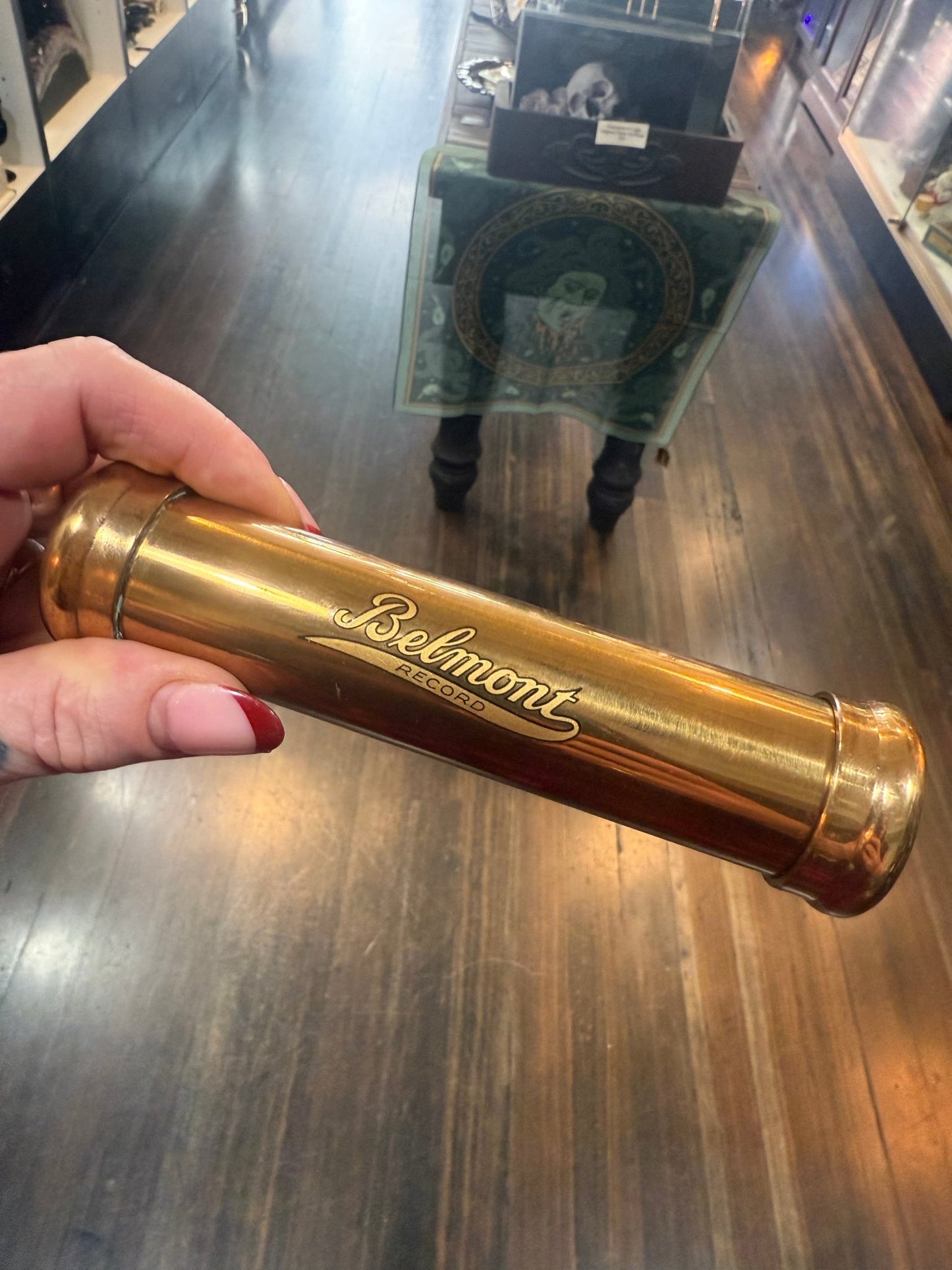 Antique Belmont Brass Casket Records Cask - Loved To Death