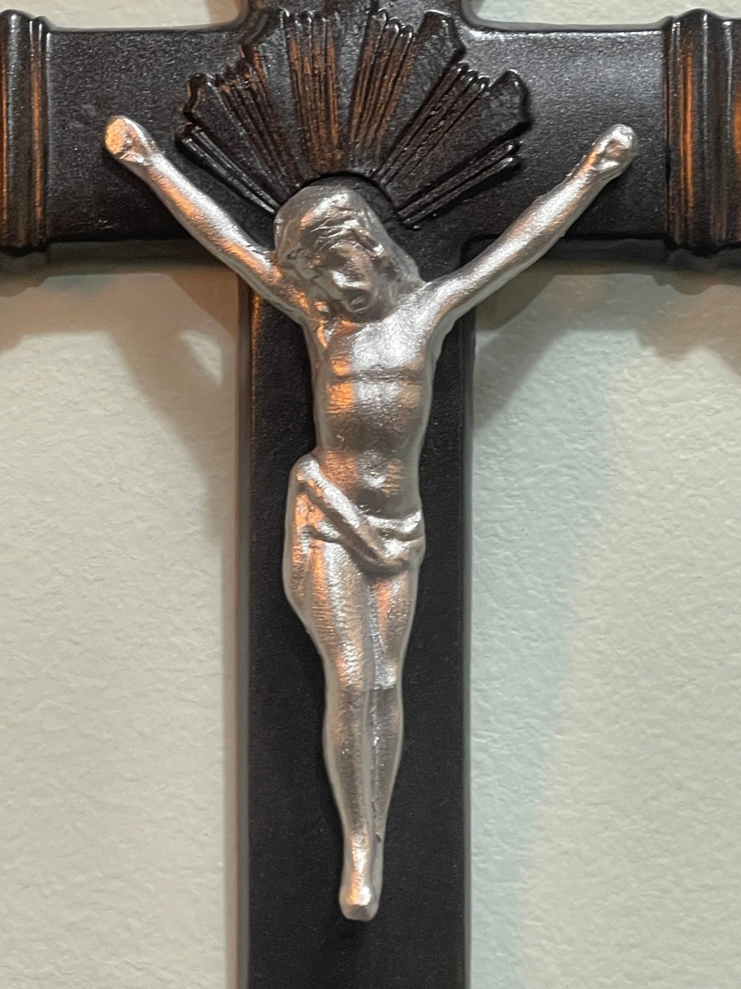 Antique Black Casket Crucifix Adornment - Loved To Death