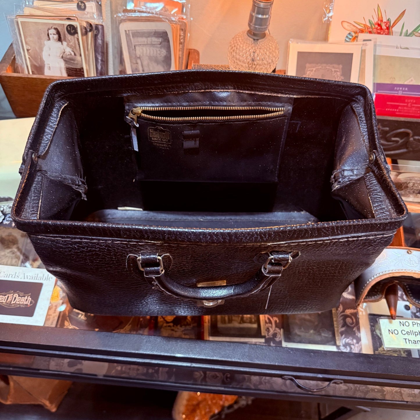 Antique Black Leather Schell Dr Bag - Loved To Death