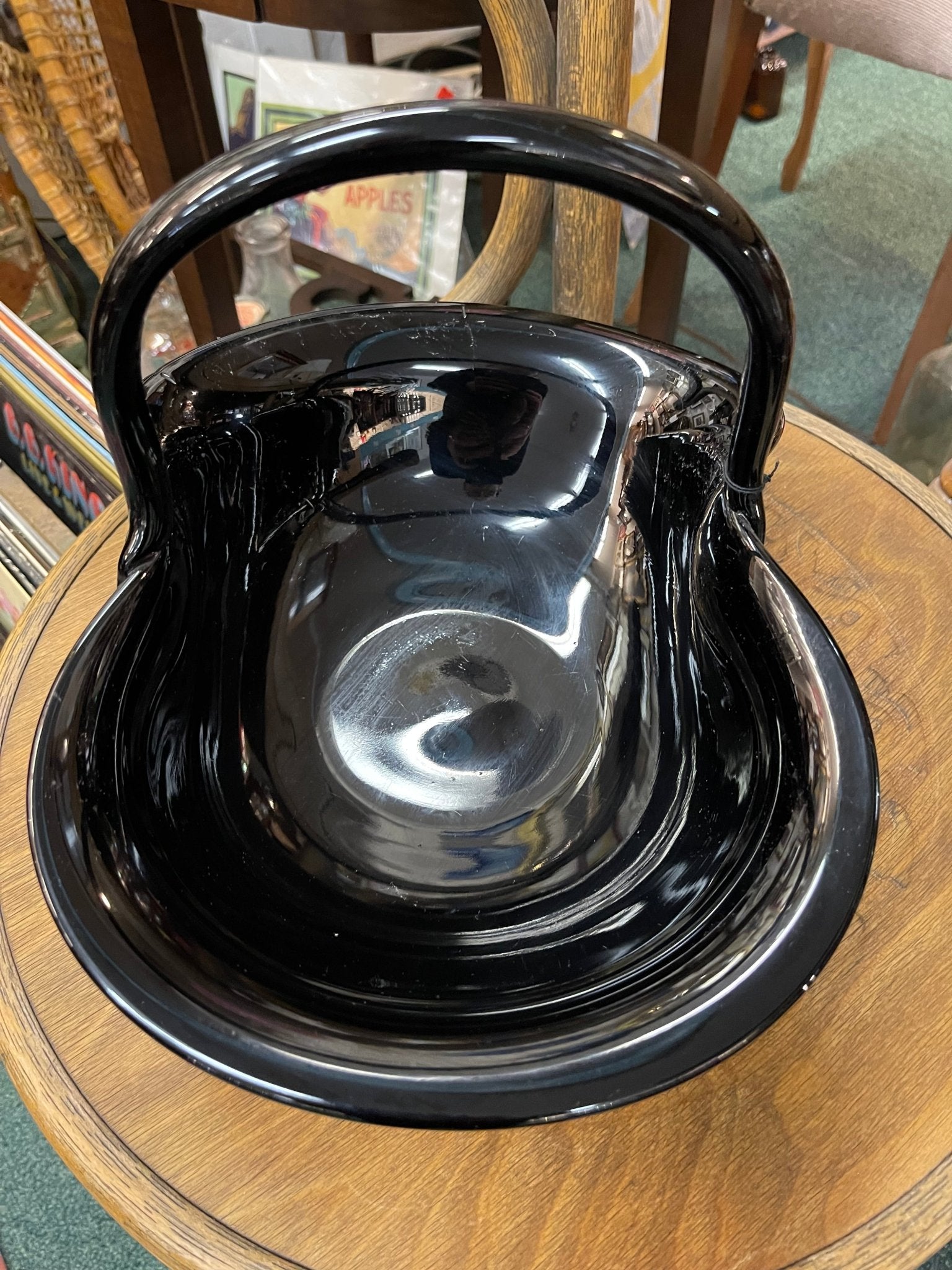 Antique Black Point Amethyst Glass Basket - Loved To Death
