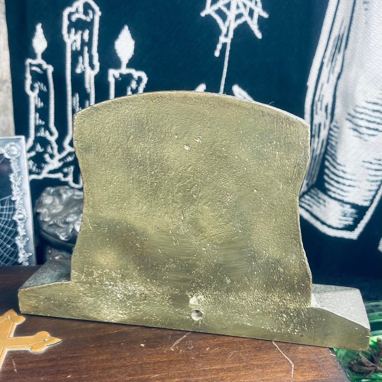 Antique Brass Masonic Bookend (1) Heavy - Loved To Death
