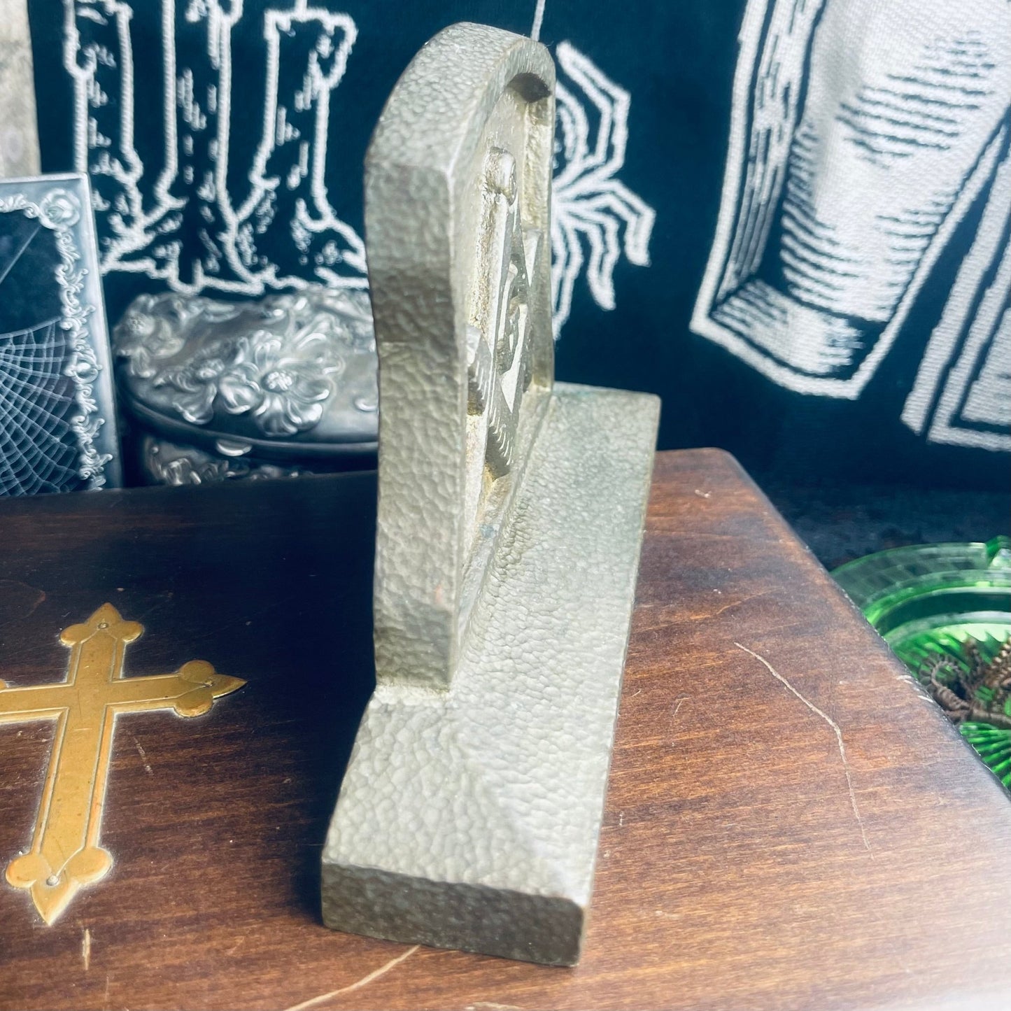 Antique Brass Masonic Bookend (1) Heavy - Loved To Death