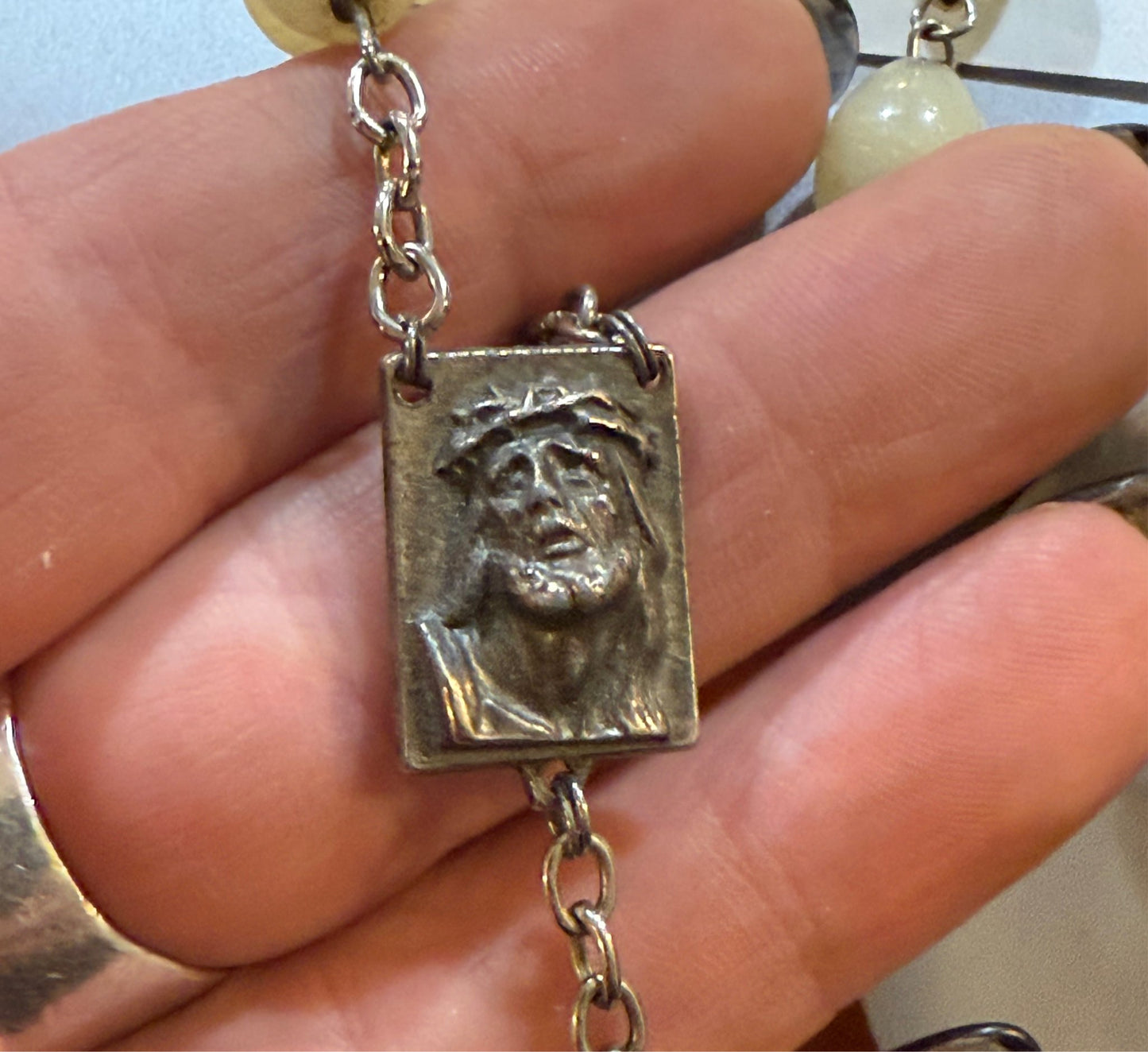 Antique Italy Glow in the Dark Long Rosary - Loved To Death