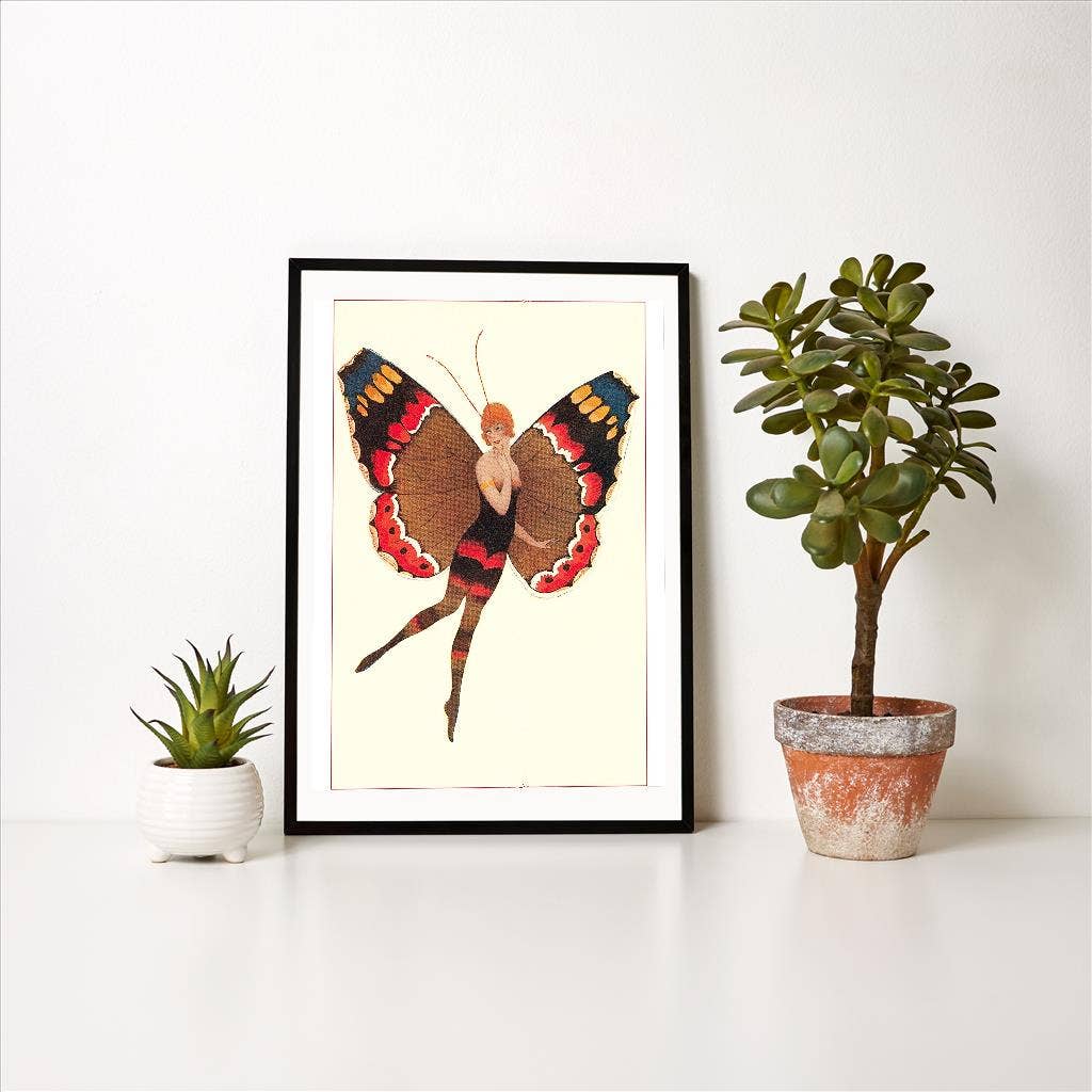 Art Print Coquette Woman as Butterfly 12" x 18" - Loved To Death