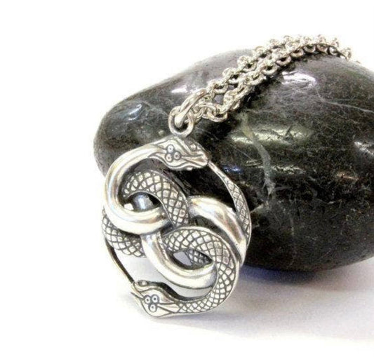 Auryn Snakes Sterling Silver Necklace - Loved To Death