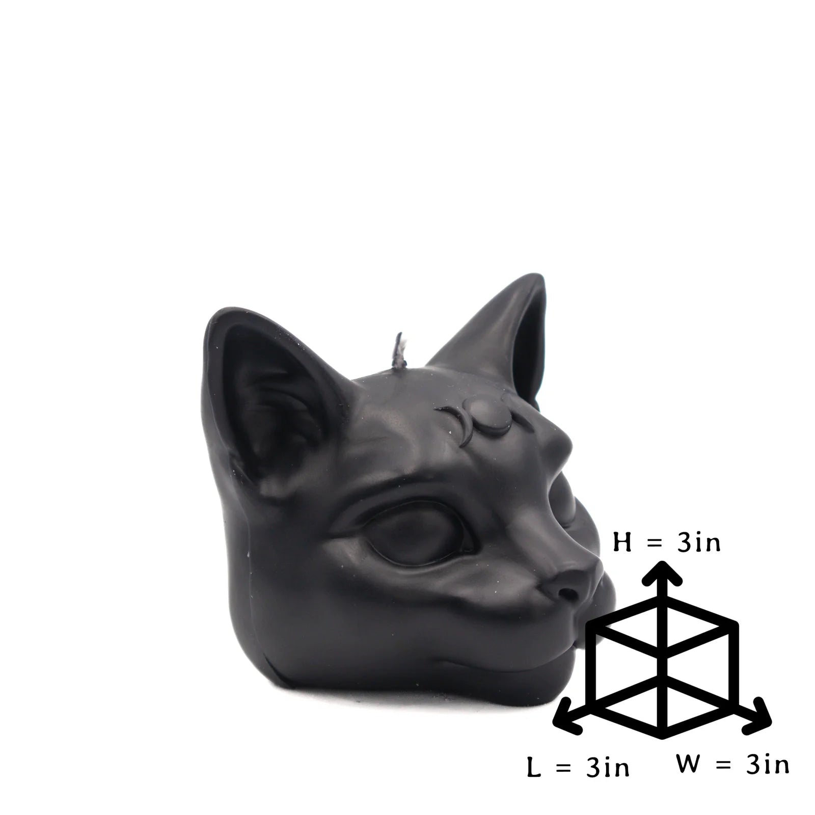 Black Cat Triple Moon Sculptural Candle - Loved To Death