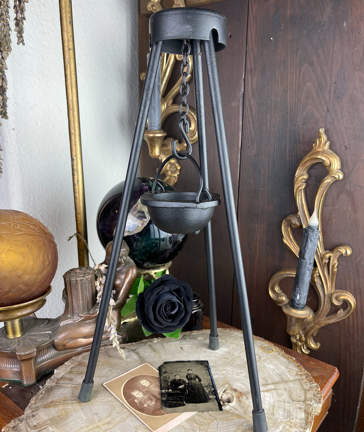 Cast Iron Cauldron Stand - Loved To Death