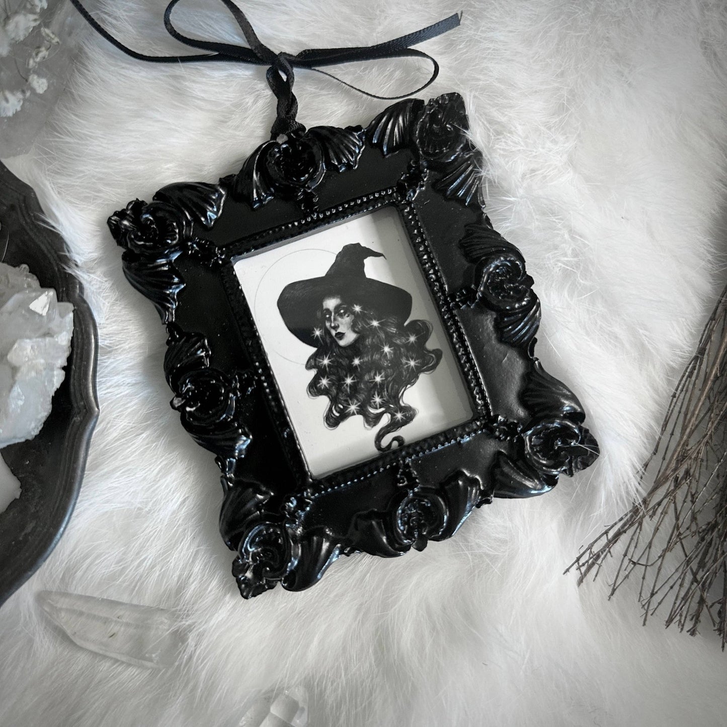 Celestial Witch - Mini Ornate Black Framed Art Print - Loved To Death