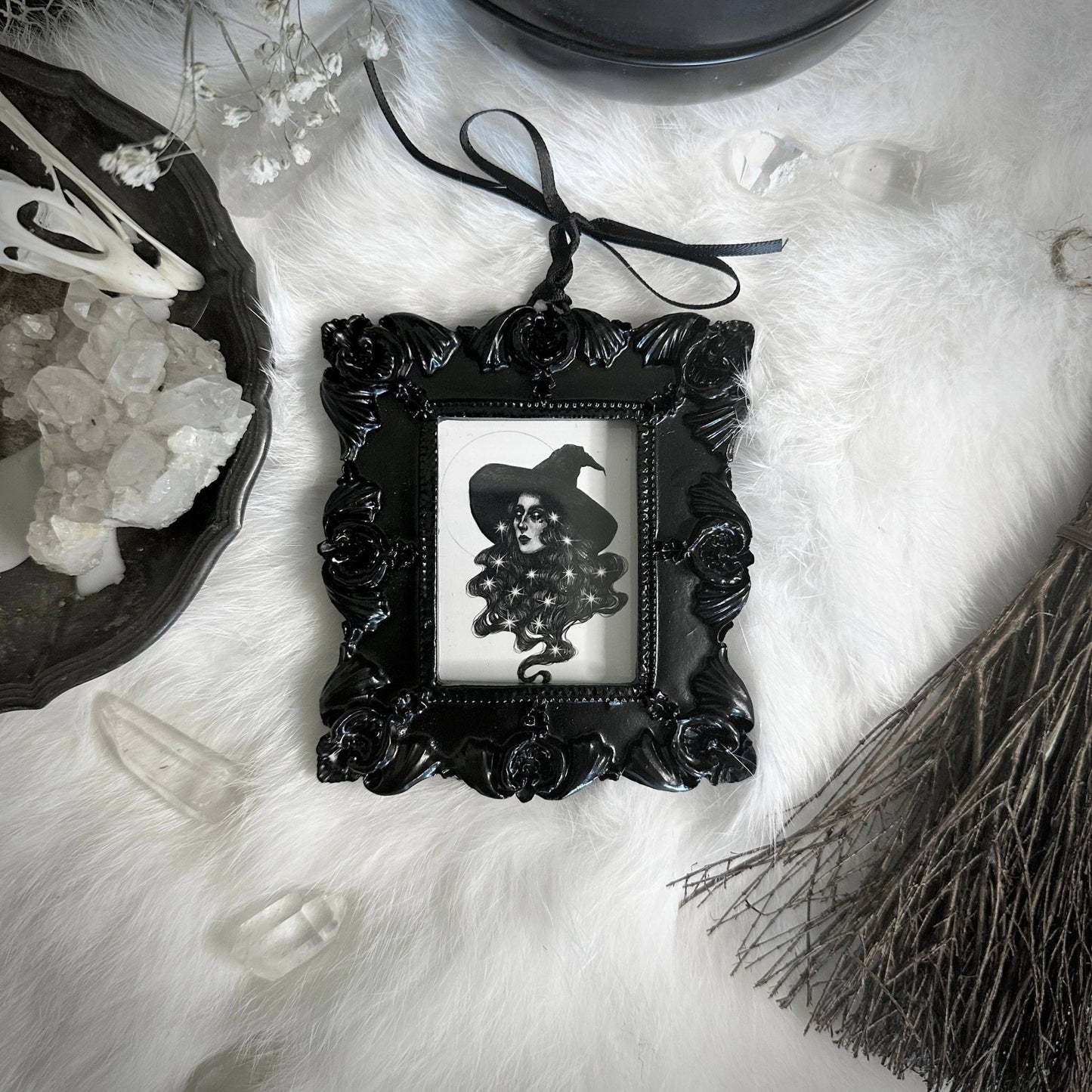 Celestial Witch - Mini Ornate Black Framed Art Print - Loved To Death