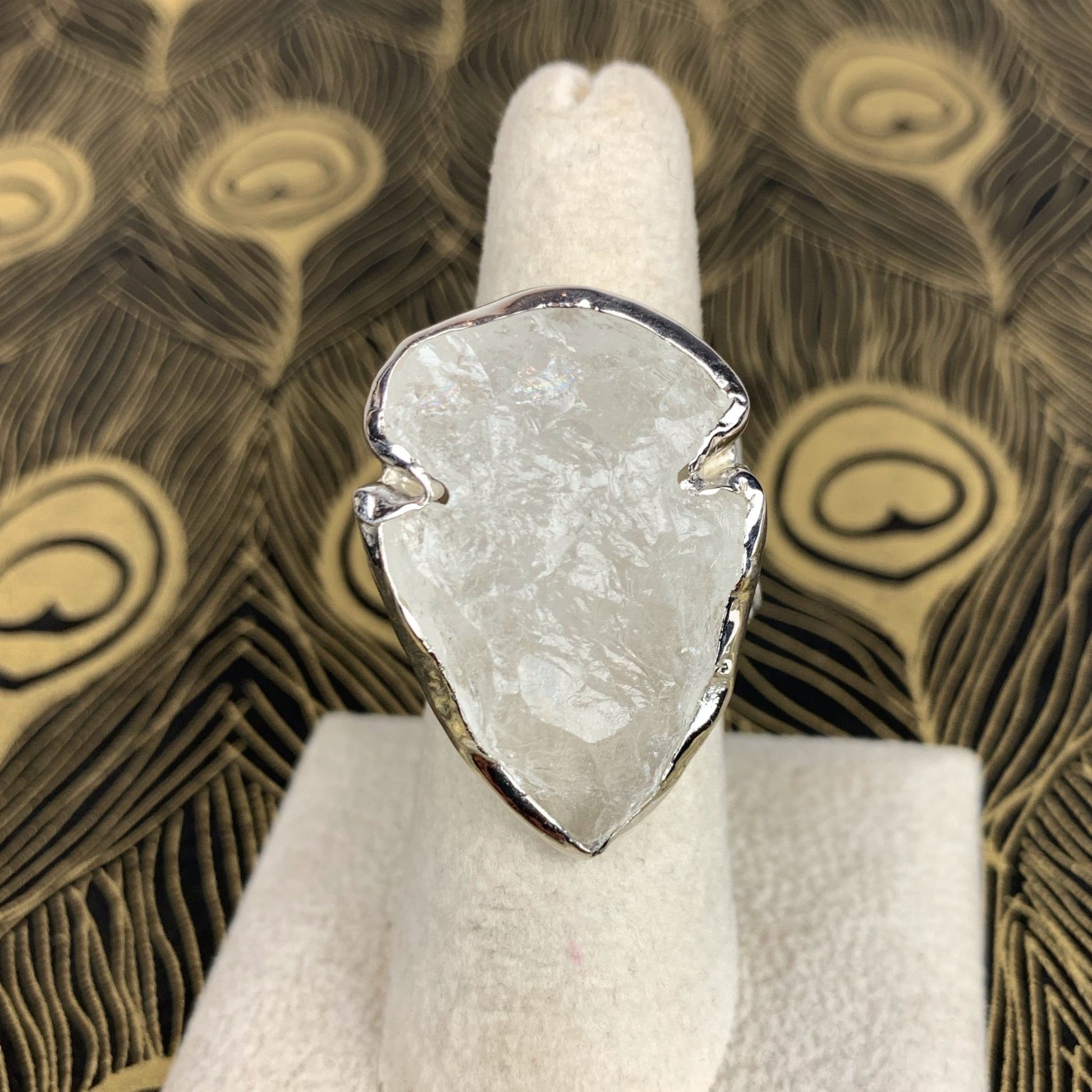 Clear Quartz Arrowhead Sterling Ring - Loved To Death