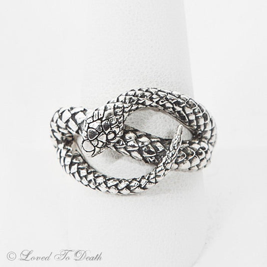 Coiled Snake Sterling Ring - Loved To Death