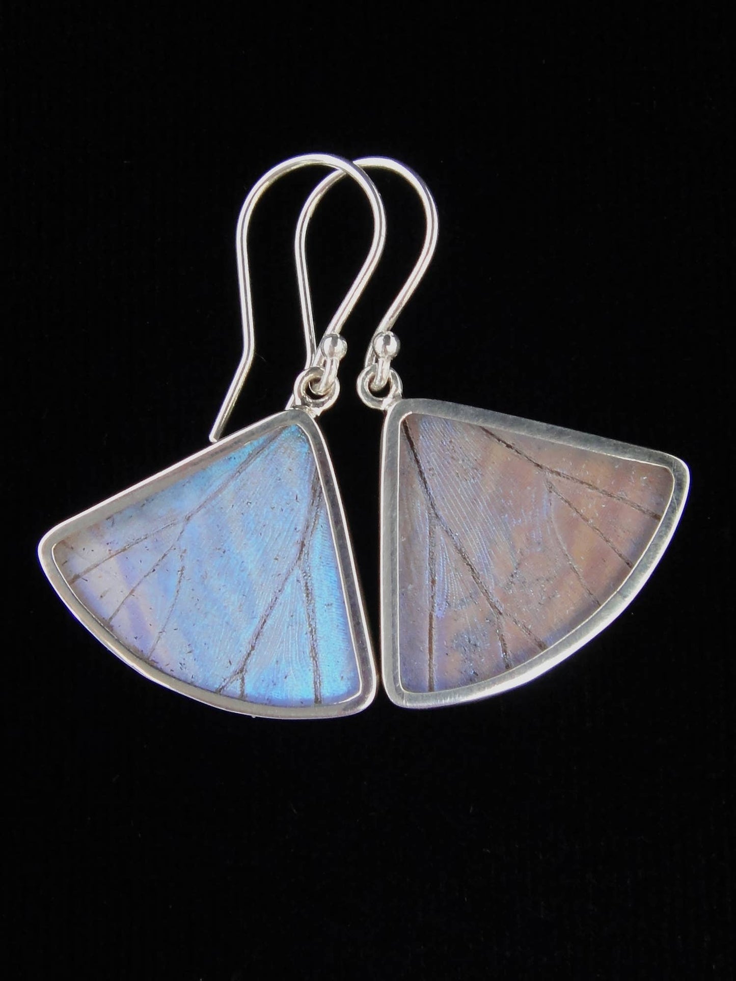 Shimmerwings "Pearl Blue" Butterfly Fan Earring