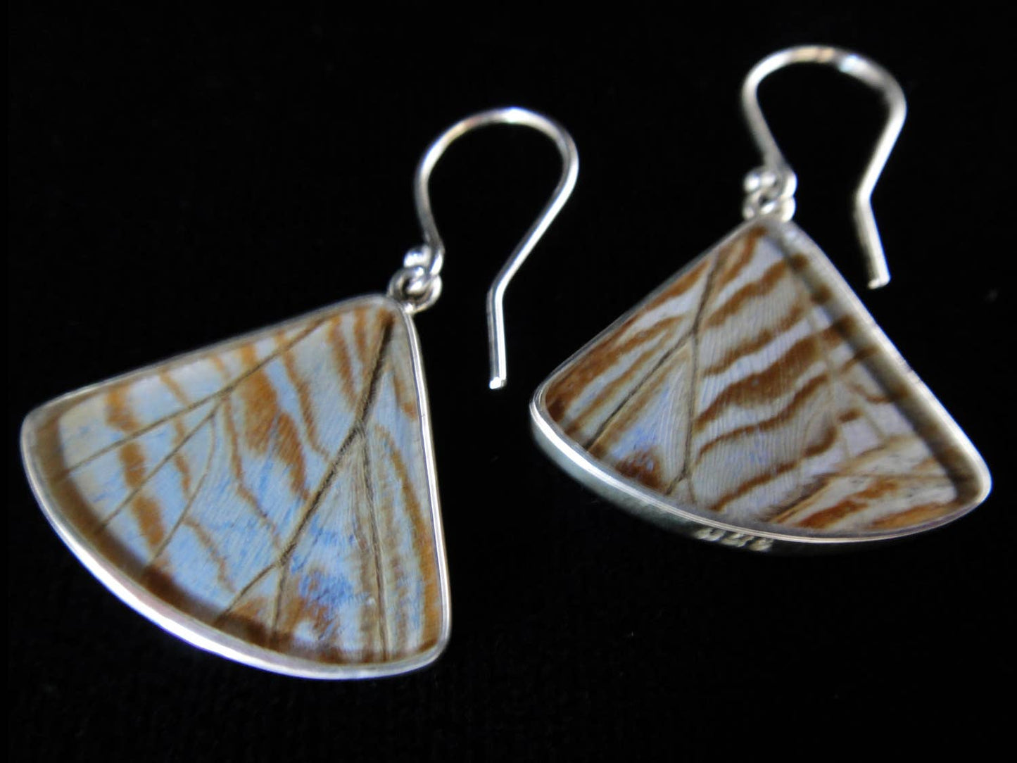 Shimmerwings "Pearl Blue" Butterfly Fan Earring