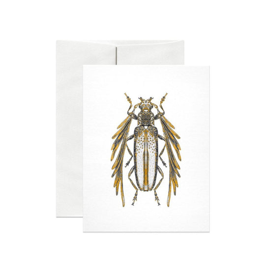 Feather Horned Longicorn Gold Foil Gift Card - Loved To Death