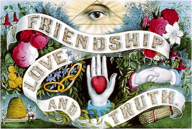 Framed Art Print Friendship, Love and Truth 12” x 18” - Loved To Death