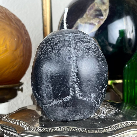 Full Skull Sculptural Black Candle - Loved To Death