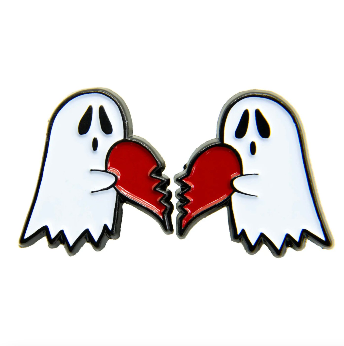 Ghost Heart Collar Enamel Pin Set - Loved To Death