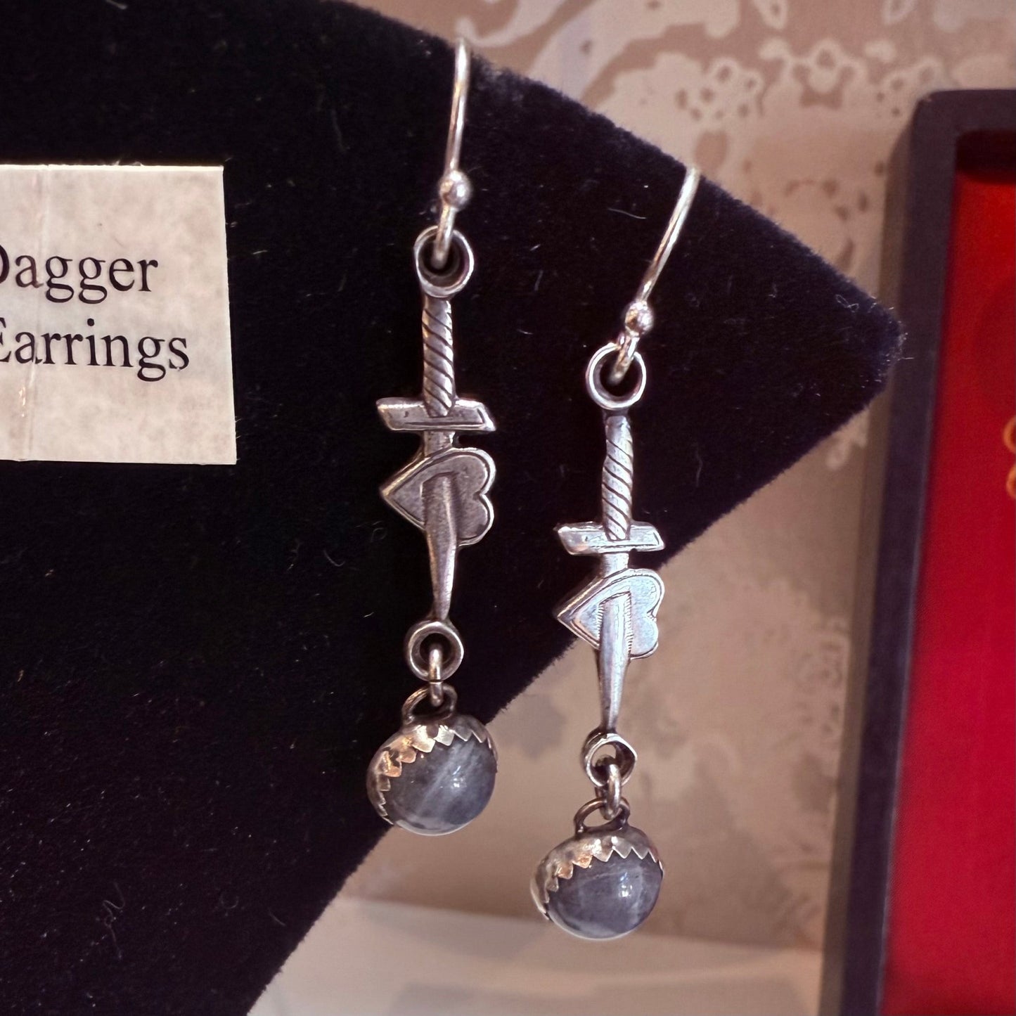 Gothic Victorian Handmade Dagger Sterling Earrings - Loved To Death