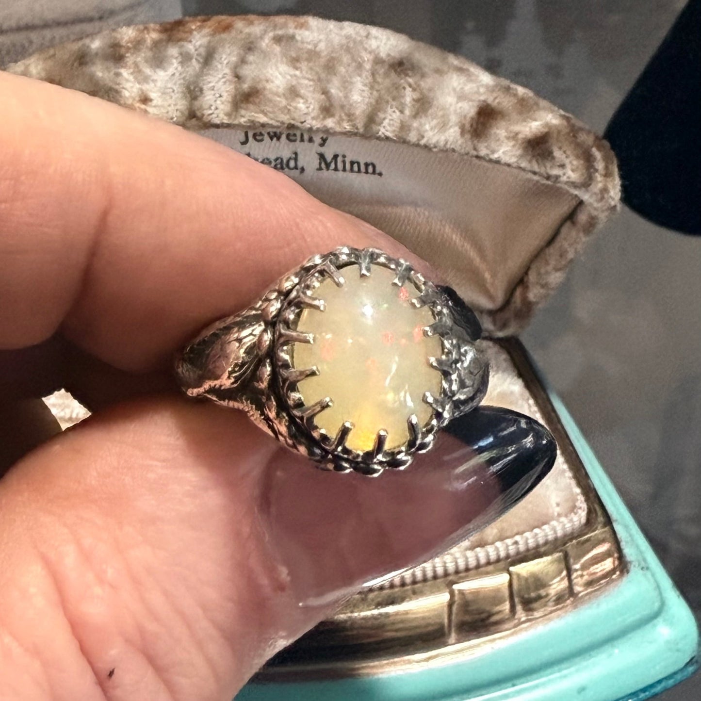 Gothic Victorian Handmade Opal Snakes Ring Sterling - Loved To Death