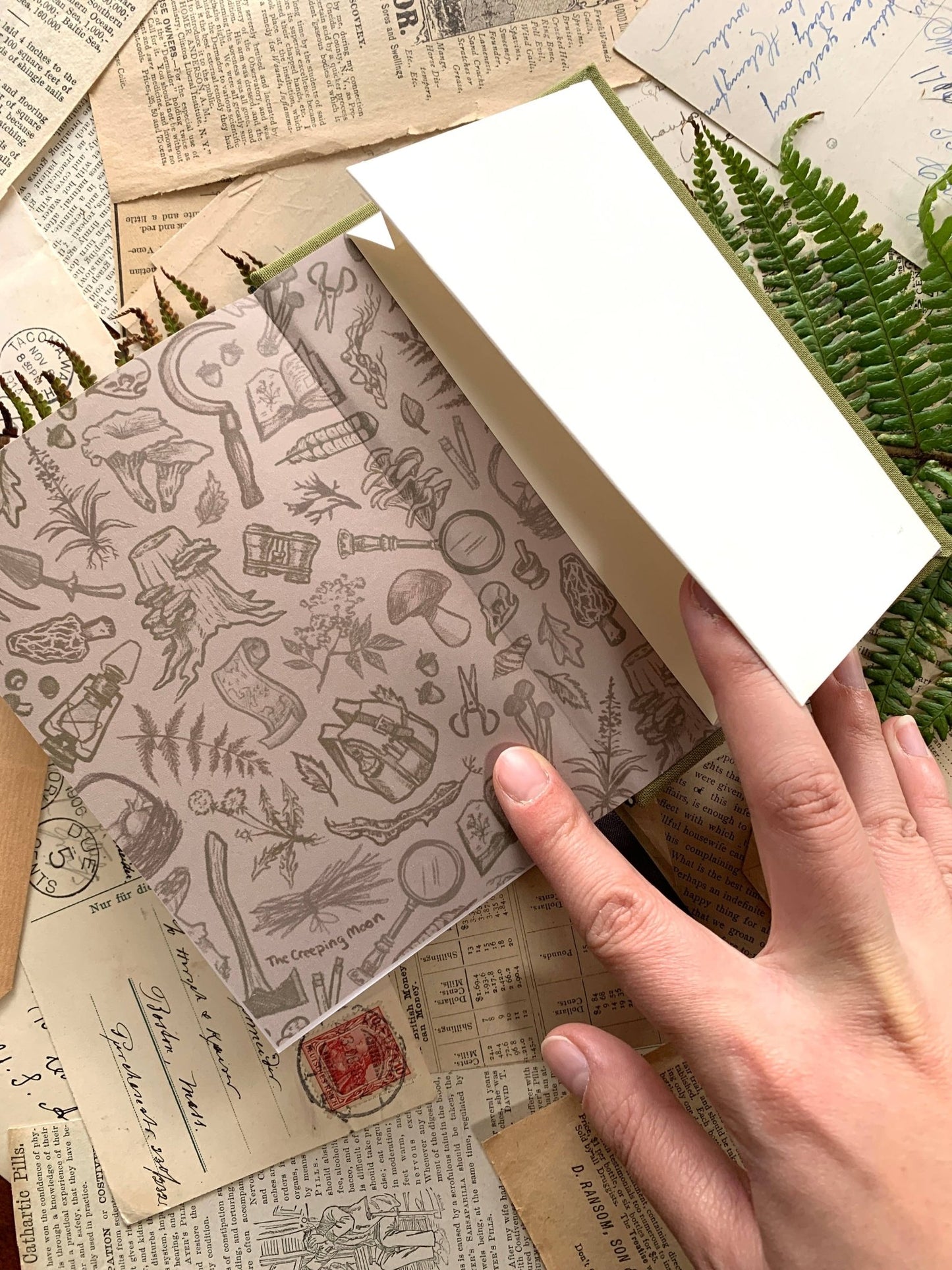 GREEN Foraging A6 field journal, 120gsm white paper - Loved To Death
