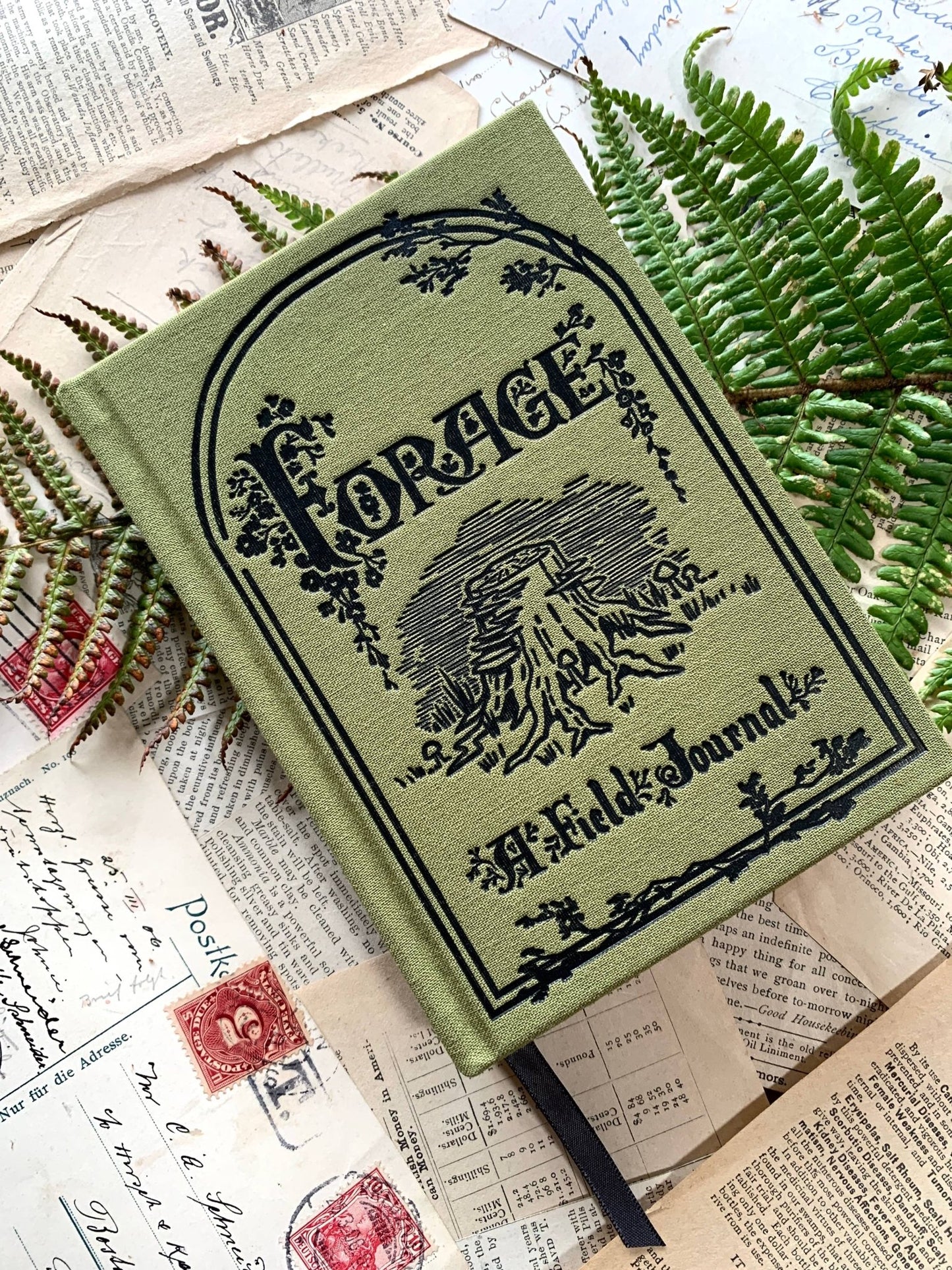 GREEN Foraging A6 field journal, 120gsm white paper - Loved To Death